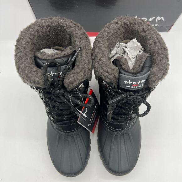 Cougar Waterproof Winter Boots Size 7 Medium Black Quilt Carlisle Lace Up - Picture 4 of 12